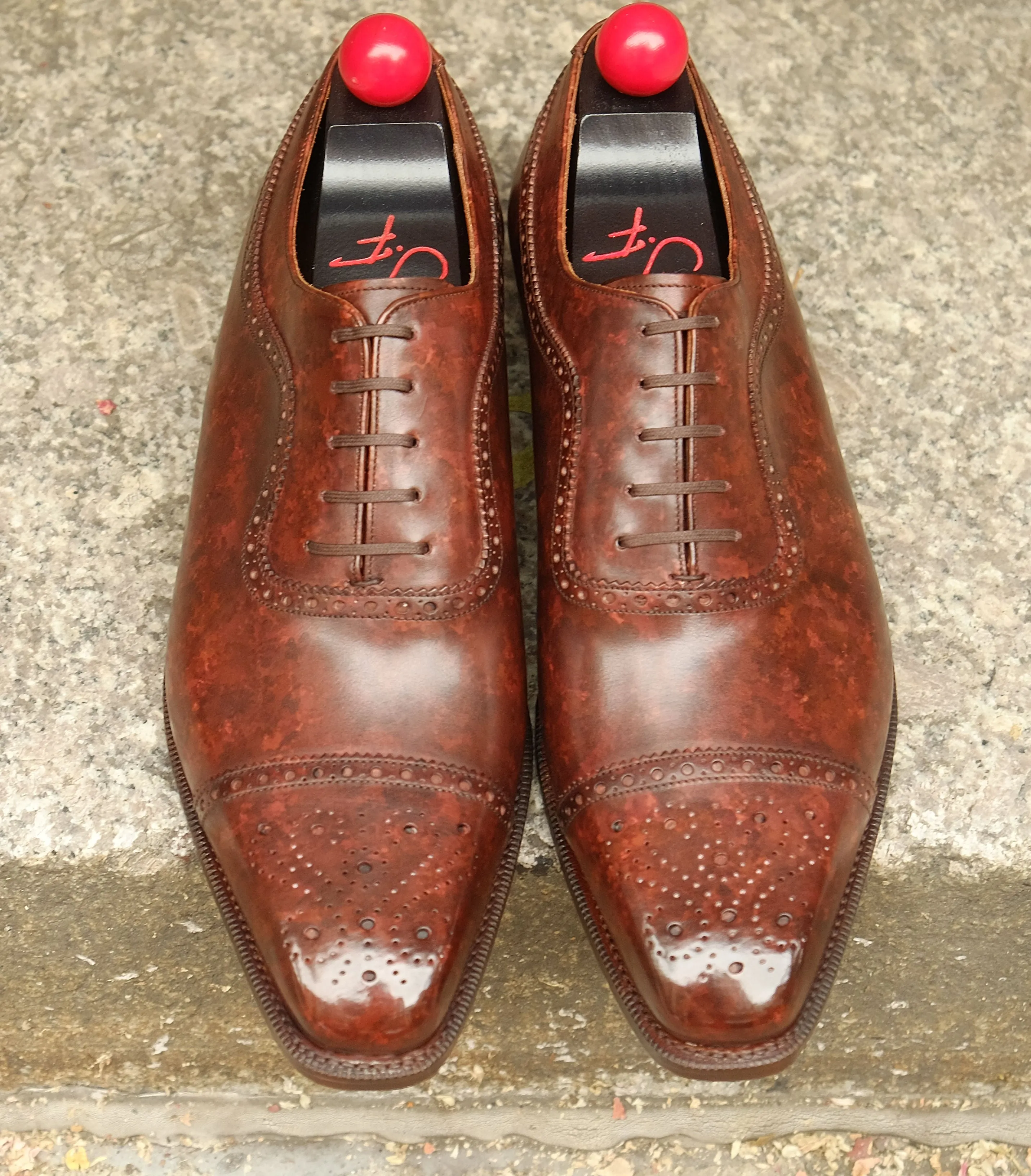 Riviera - MTO - Walnut Marble Patina - MGF Last - Single Leather Sole