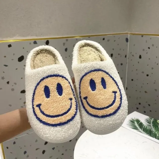 Smile Face  Faux Fur Slippers