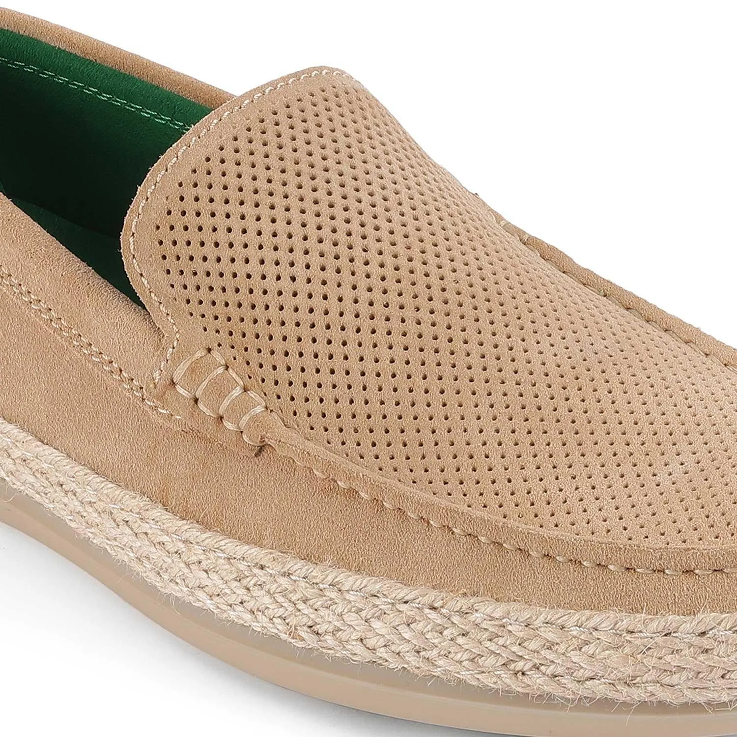 Tresmode Bath Beige Men's Suede Leather Loafers