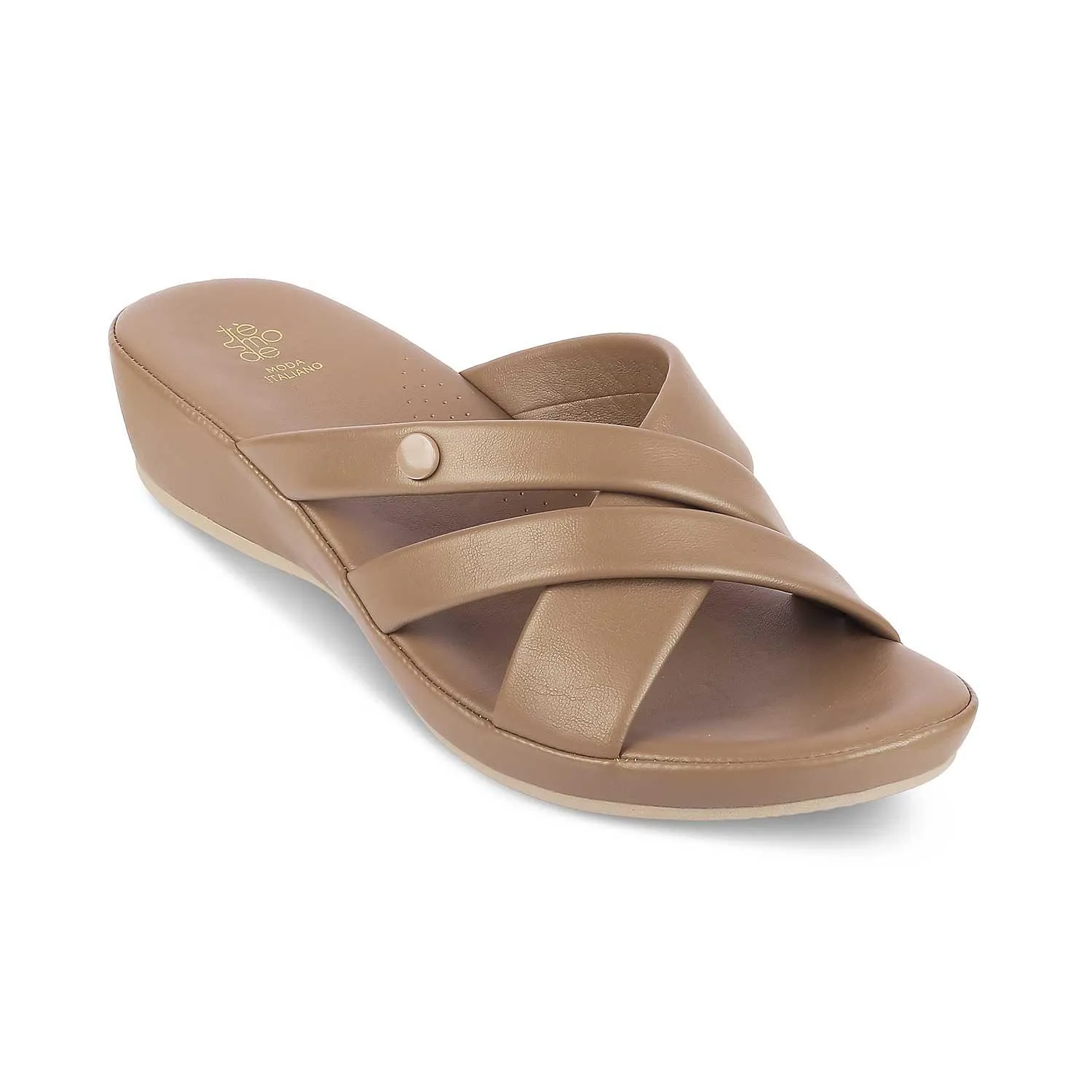 Tresmode Ocomf Camel Women's Casual Platform Flats