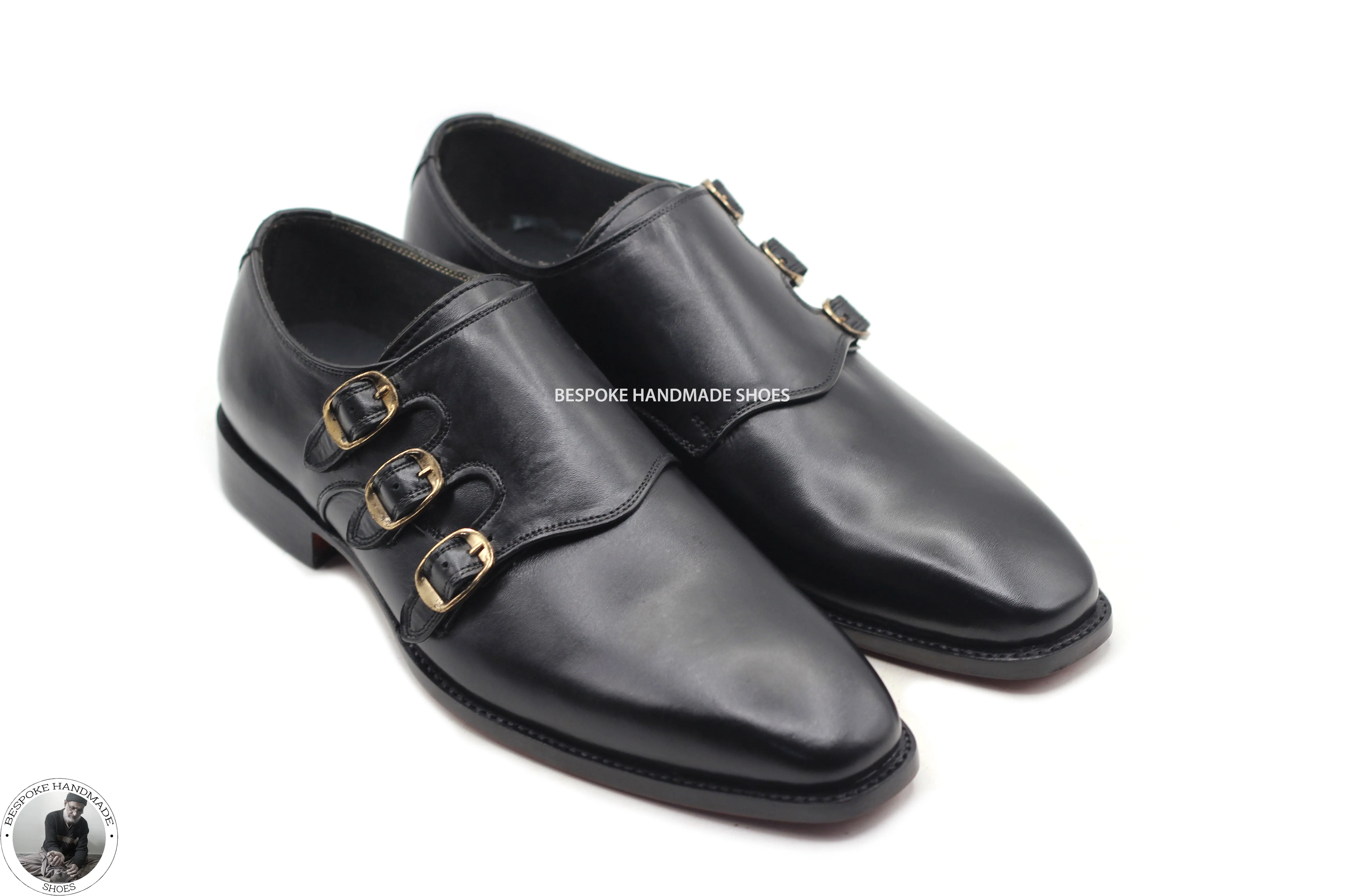 Triple Monk Strap Whole Cut Shoe