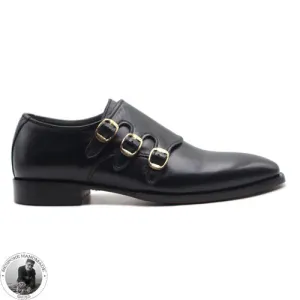 Triple Monk Strap Whole Cut Shoe