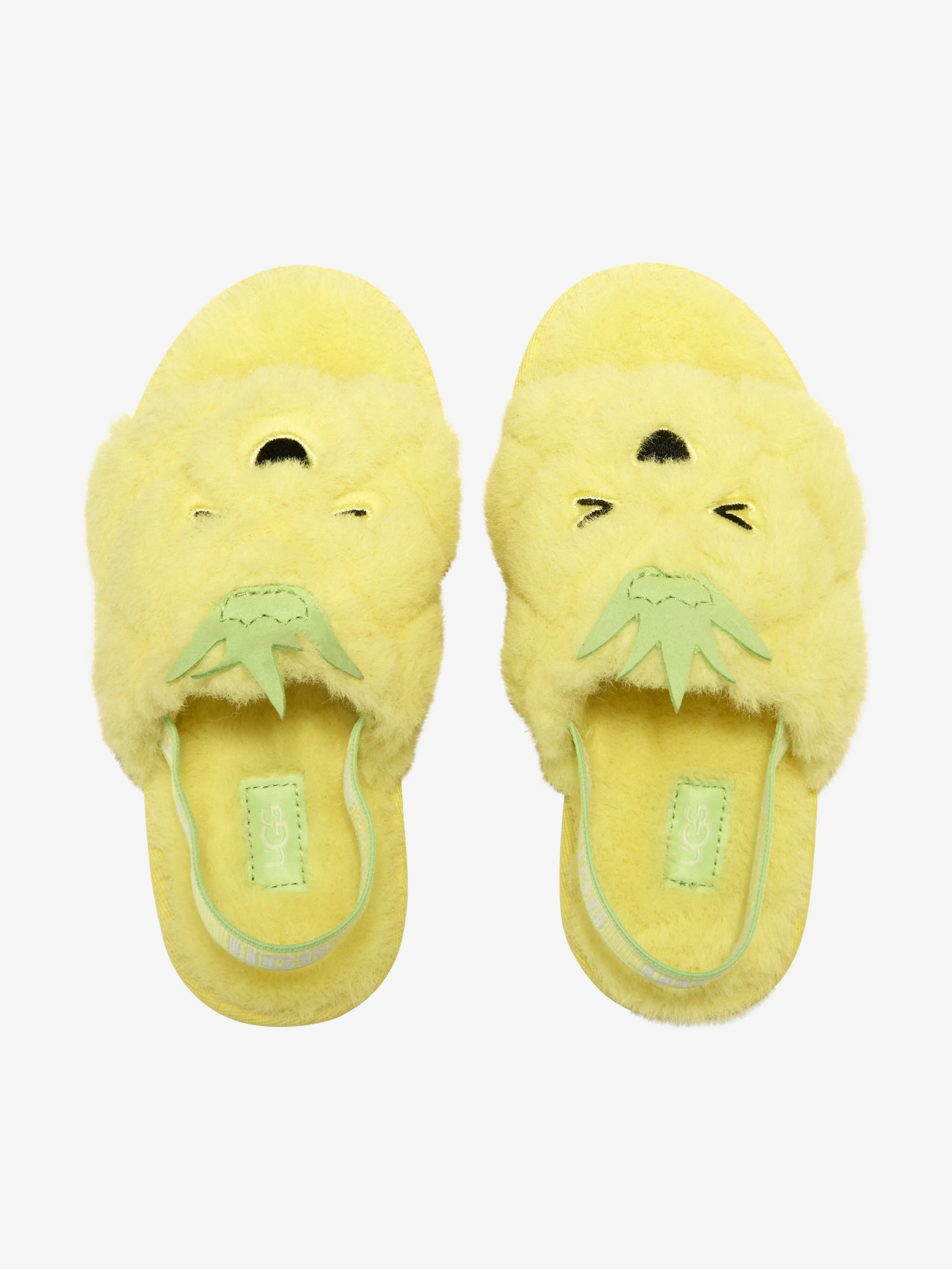 UGG Kids Fluff Yeah Pineapple Stuffie Slippers in Yellow