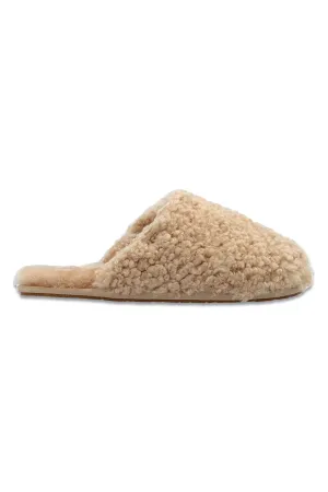 UGG Maxi Curly Sheepskin Slide Slippers, Sand