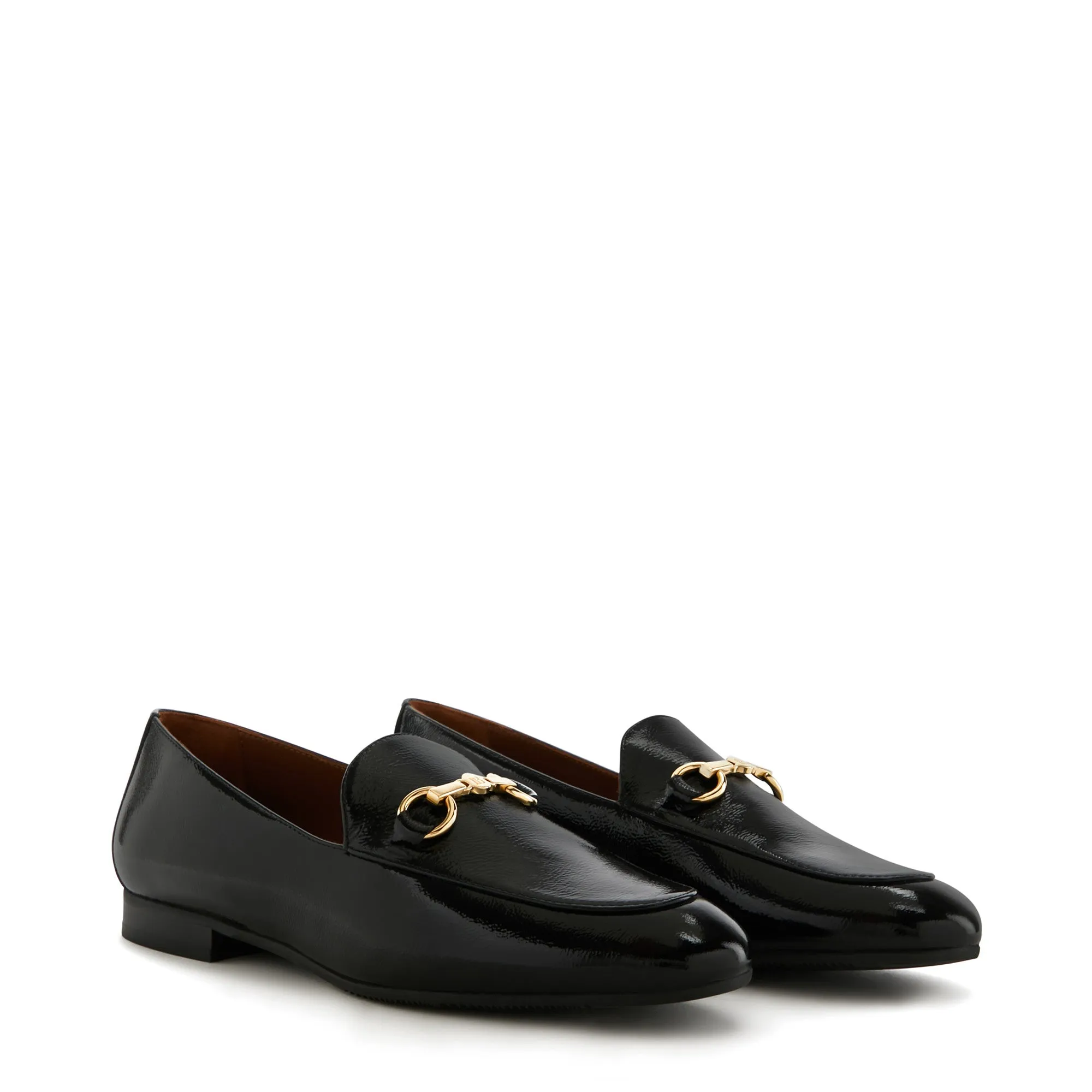 Vendôme Fleur black calfskin patent leather loafers