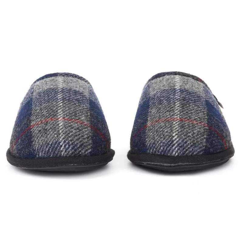 William - Harris Tweed Mule - Navy / Black Check