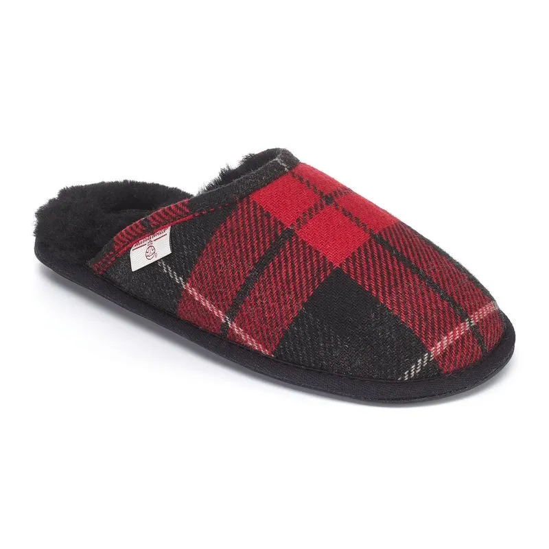 William - Harris Tweed Mule - Red / Black Check