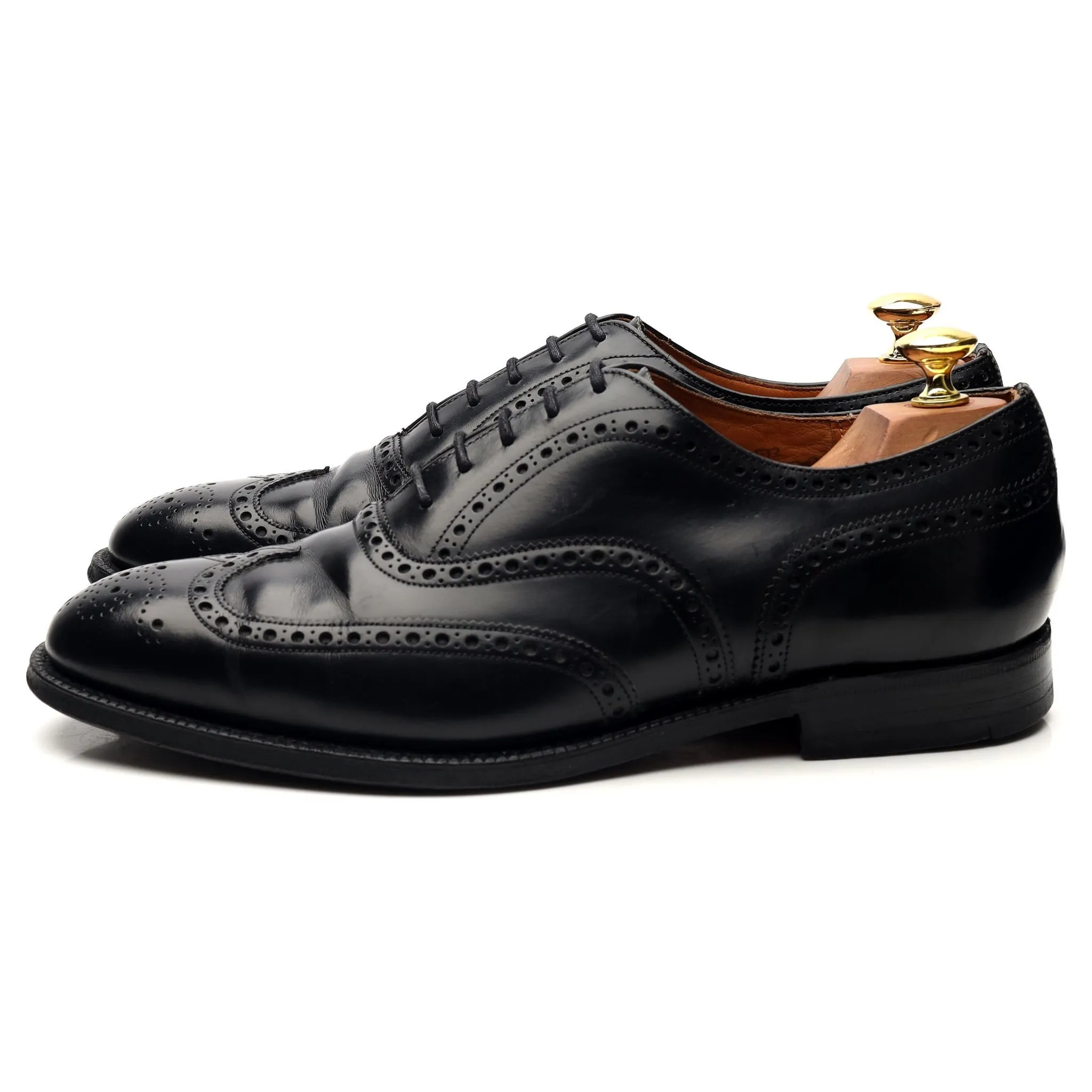 'Wingate' Black Leather Oxford Brogues UK 8 F