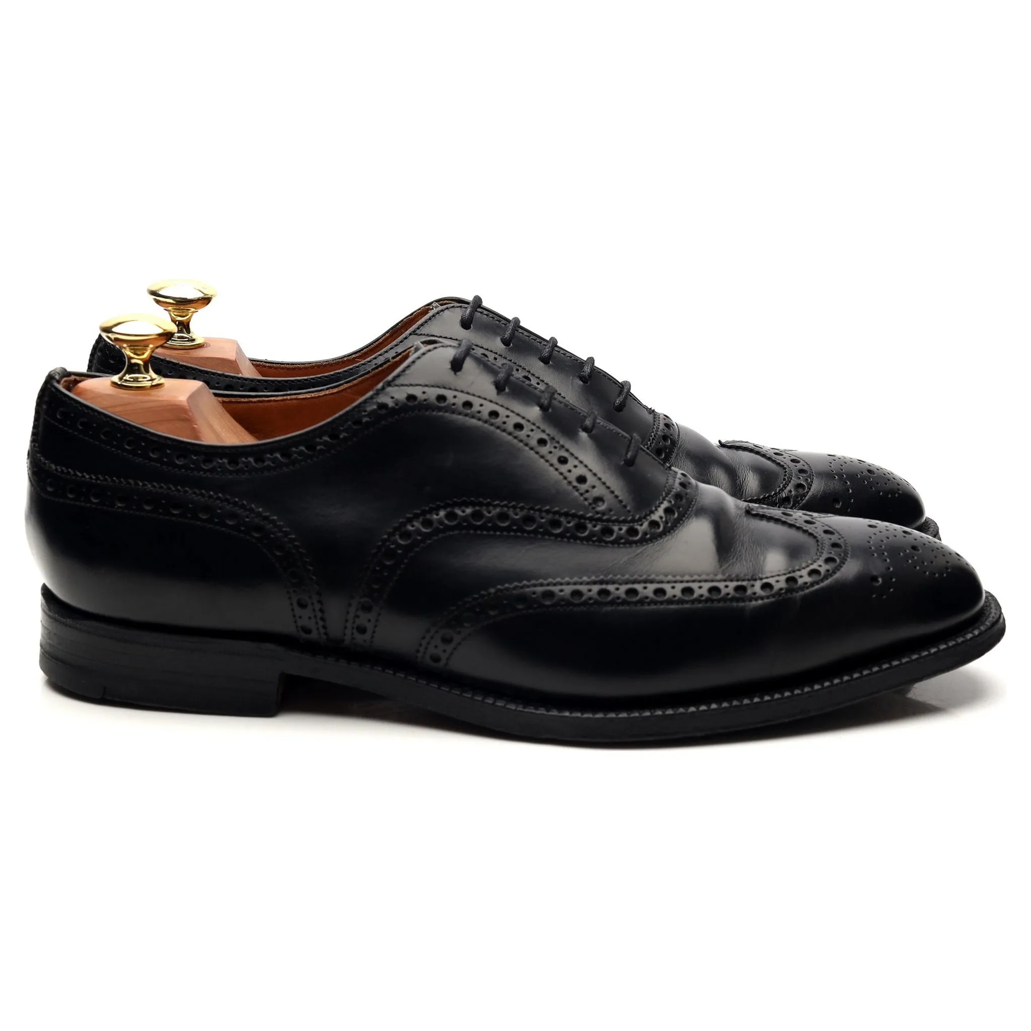 'Wingate' Black Leather Oxford Brogues UK 8 F