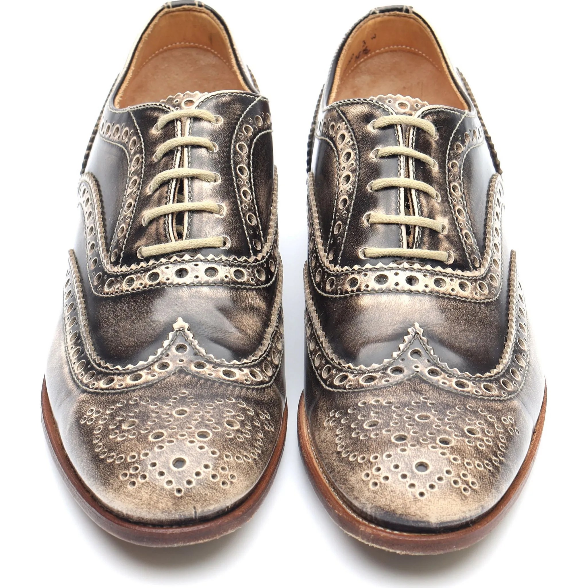 Women's 'Burwood WG' Gold Leather Brogues UK 3.5 EU 36.5