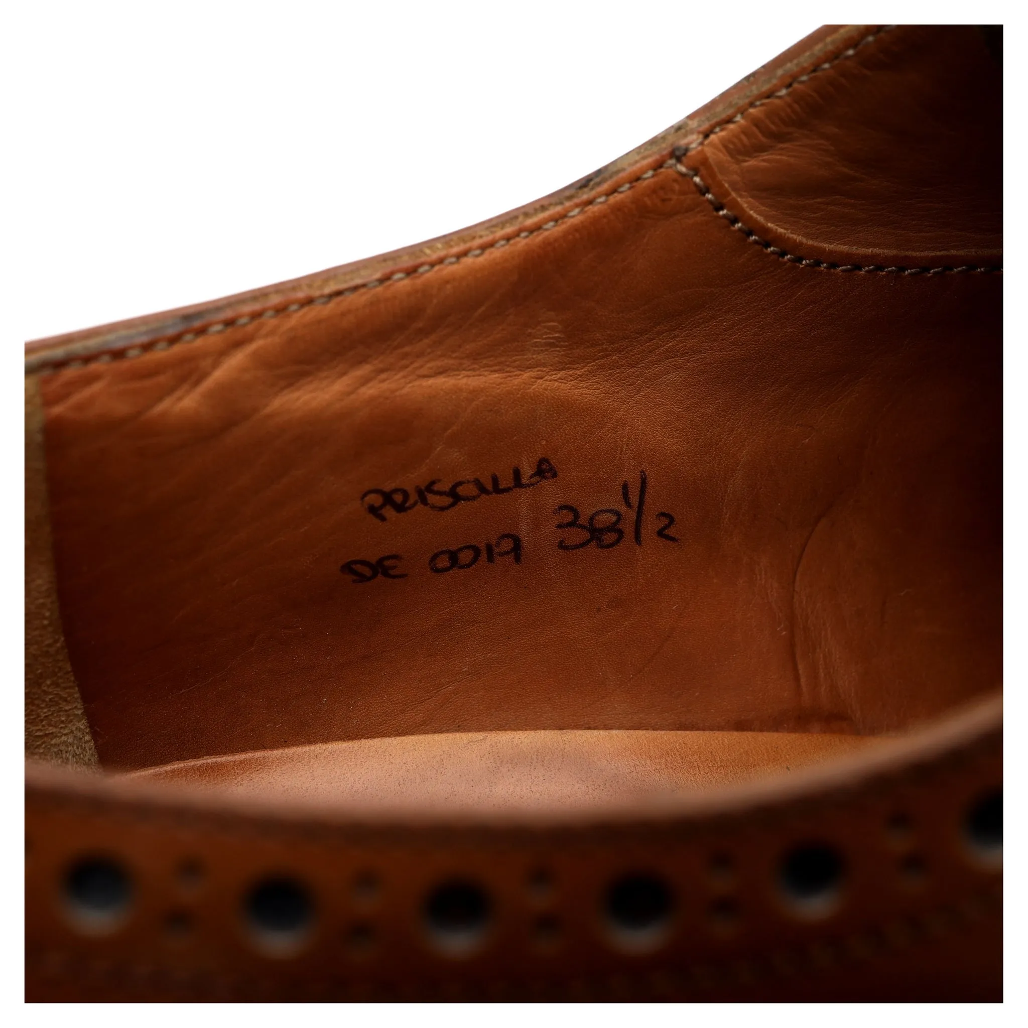 Women's 'Priscilla' Tan Leather Fringed Derby Brogues UK 5.5 EU 38.5