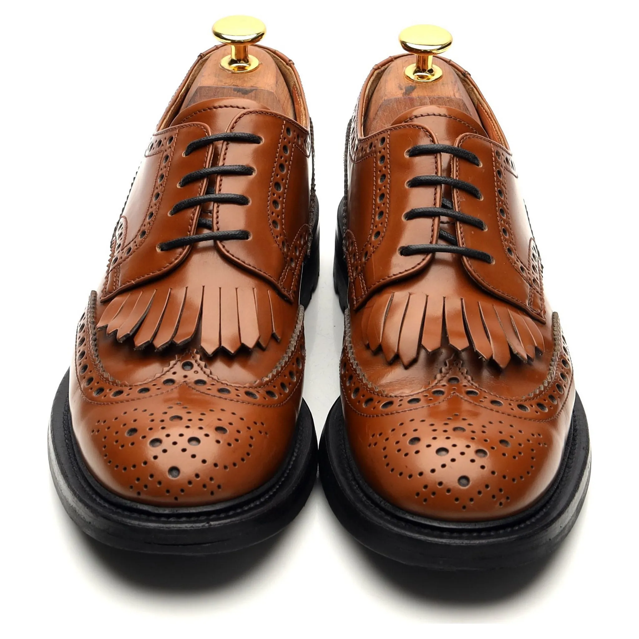 Women's 'Priscilla' Tan Leather Fringed Derby Brogues UK 5.5 EU 38.5