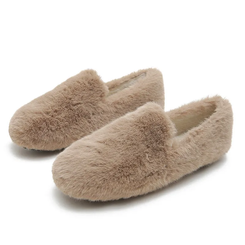 Women's Warm & Comfortable Plush Fur Loafers Shoes