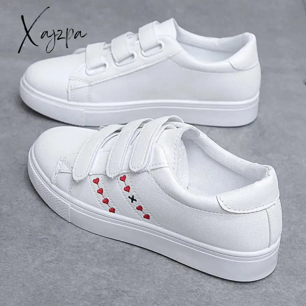 Xajzpa - Fashion Flower Decoration  Women Casual Shoes Convenient Breathable White All-match Round Head Sneakers Woman Shoes