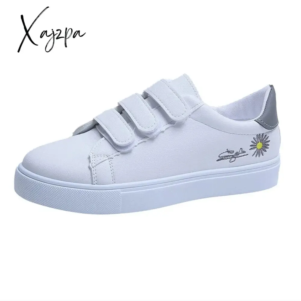 Xajzpa - Fashion Flower Decoration  Women Casual Shoes Convenient Breathable White All-match Round Head Sneakers Woman Shoes