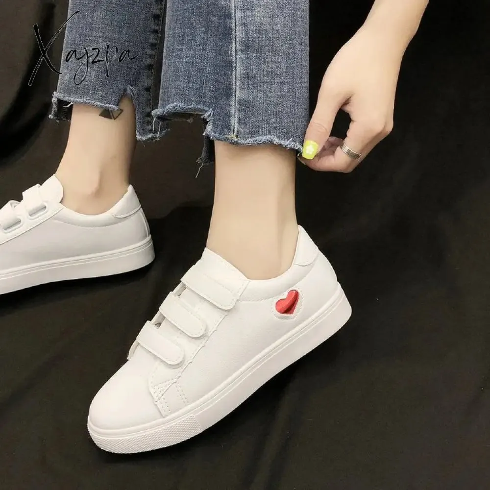 Xajzpa - Fashion Flower Decoration  Women Casual Shoes Convenient Breathable White All-match Round Head Sneakers Woman Shoes