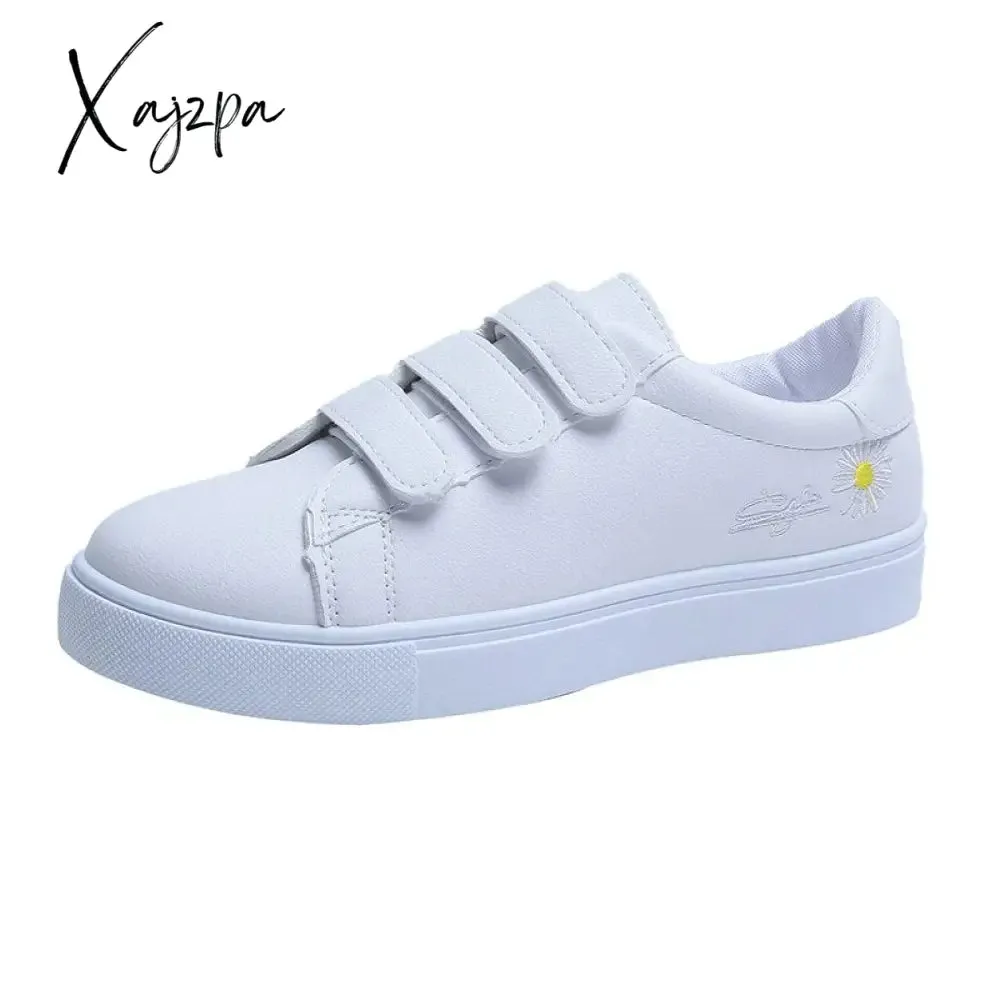 Xajzpa - Fashion Flower Decoration  Women Casual Shoes Convenient Breathable White All-match Round Head Sneakers Woman Shoes